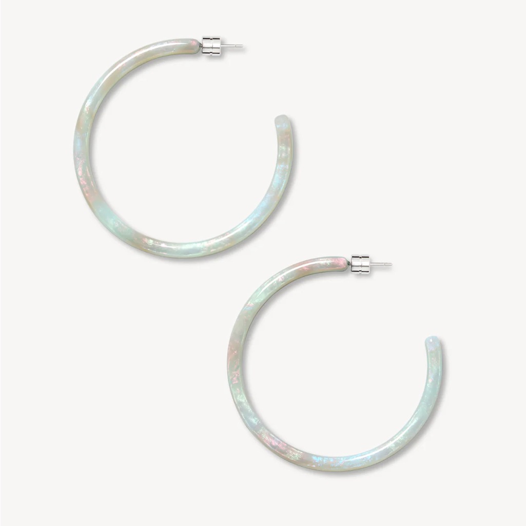 Machete Large Iridescent Hoops 15$